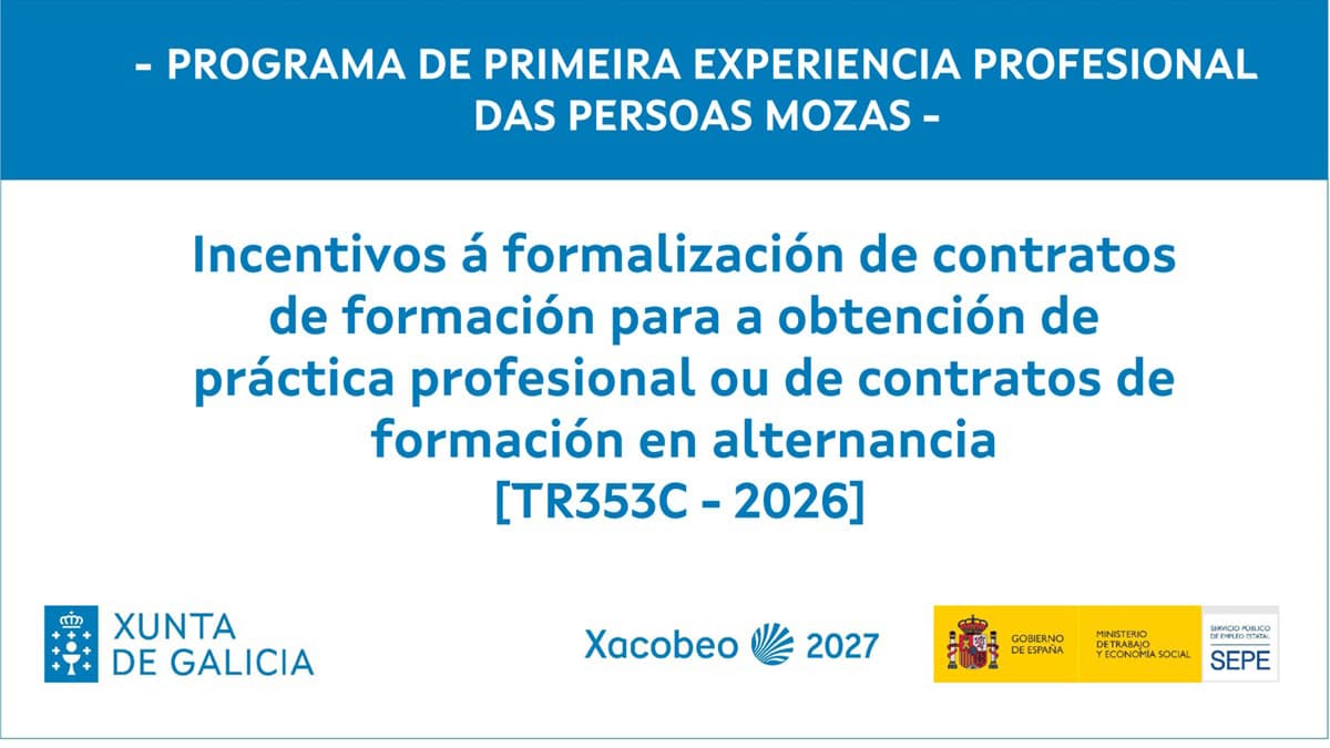 Programa de primeira experiencia profesional das persoas mozas TR353C 2026